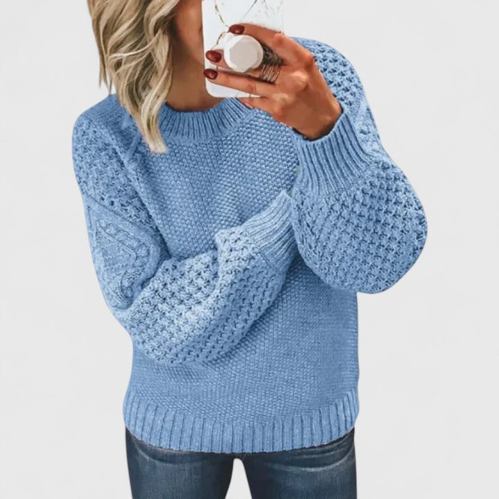 Ashley | Chunky Knit Mock Neck Sweater