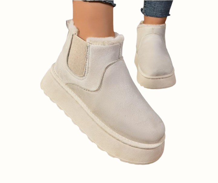 Charlize | Fur-Lined Platform Chelsea Boots Slip-On