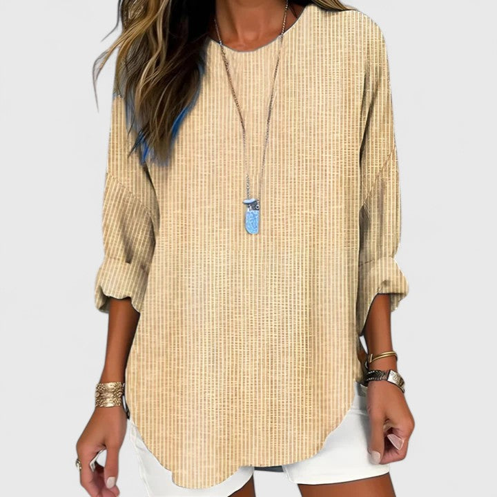 Lorenza | Striped Long Sleeve Blouse Relaxed Fit