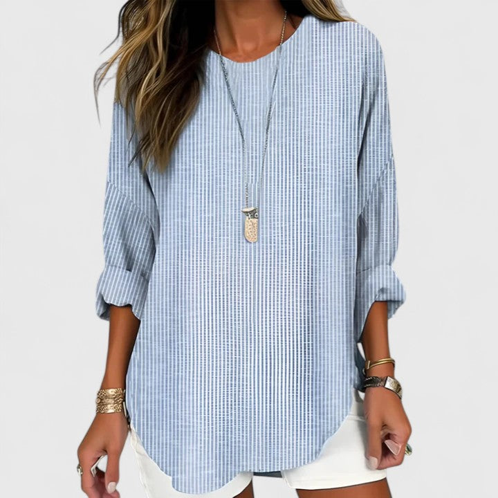 Lorenza | Striped Long Sleeve Blouse Relaxed Fit