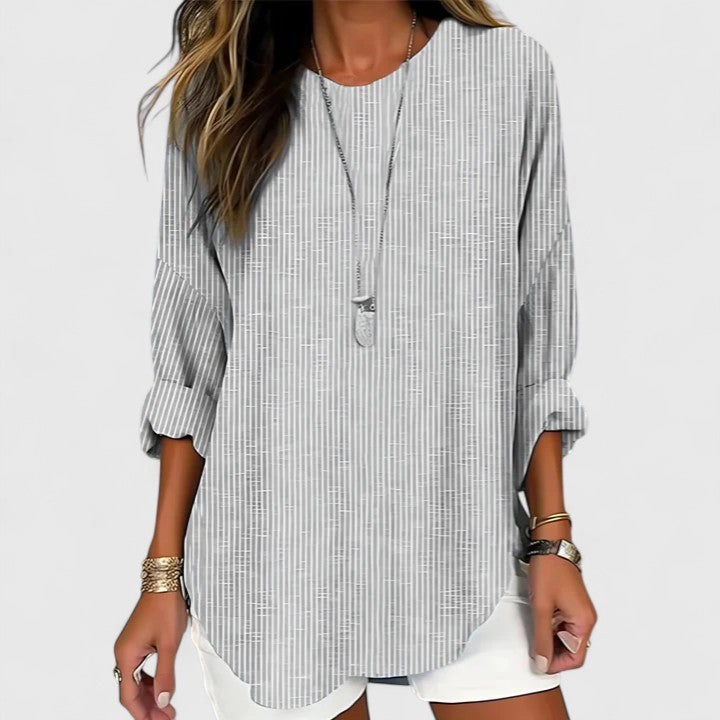 Lorenza | Striped Long Sleeve Blouse Relaxed Fit