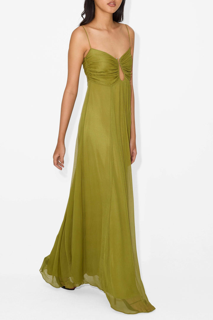 Bellarae | Olive Green Empire Waist Maxi Dress