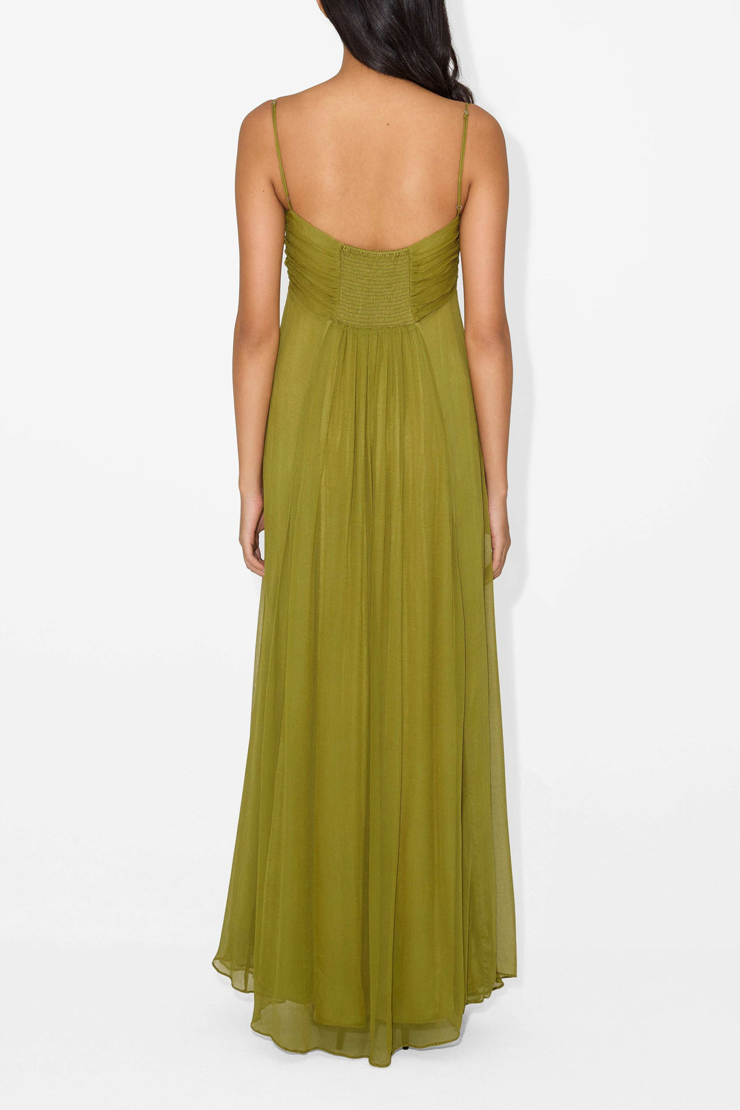 Bellarae | Olive Green Empire Waist Maxi Dress