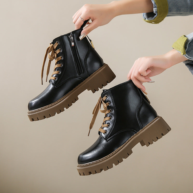 Isabeau | Lace-Up Lug Sole Combat Boots