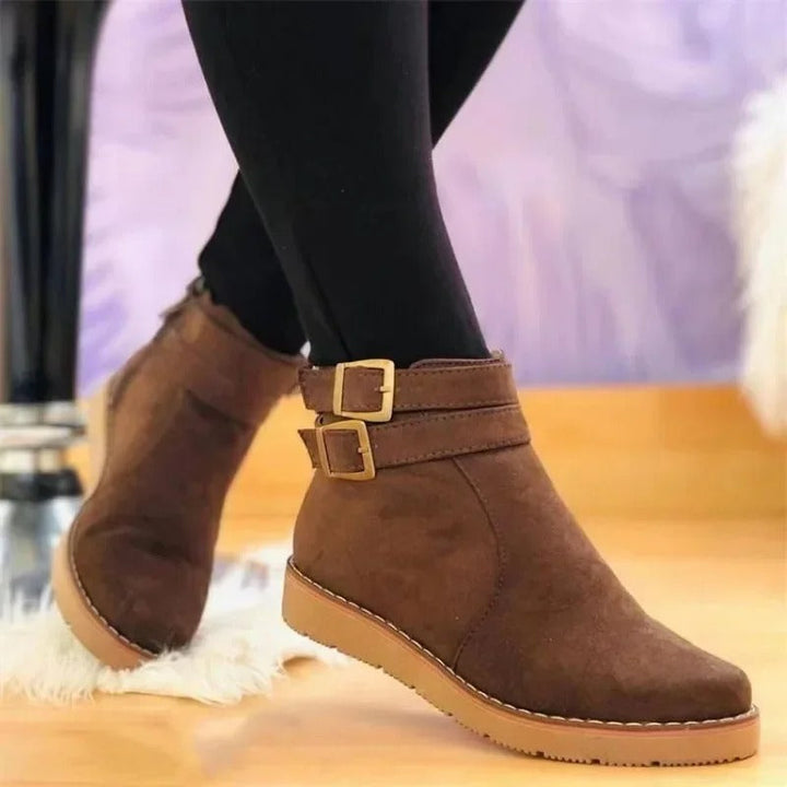 Adaline | Double Buckle Ankle Boots with Wedge