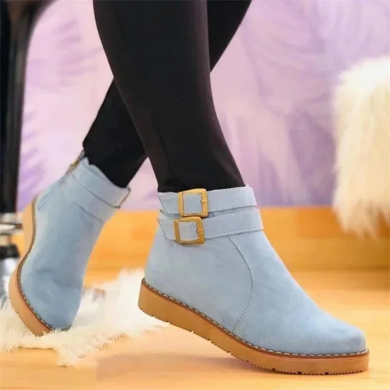 Adaline | Double Buckle Ankle Boots with Wedge