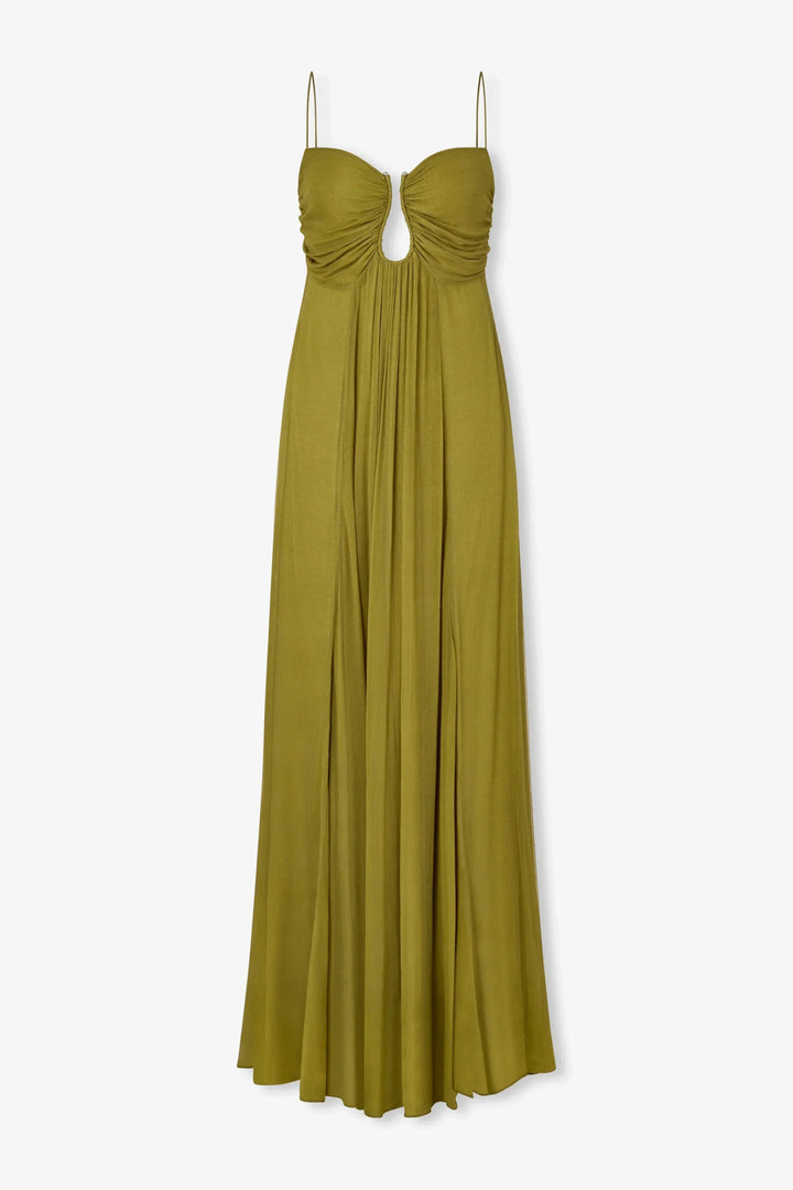 Bellarae | Olive Green Empire Waist Maxi Dress
