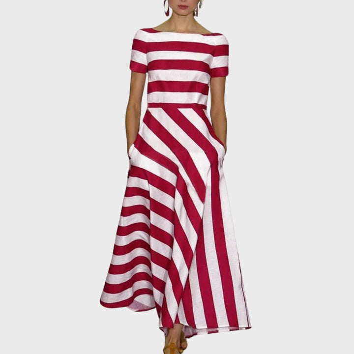 Caterina | Striped Empire Waist Maxi Dress