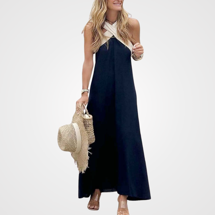 Esperanza | Crossover Halter Neck Maxi Dress