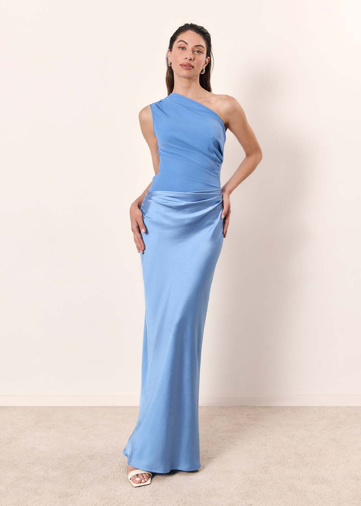 Cleopatraine | One Shoulder Satin Maxi Dress
