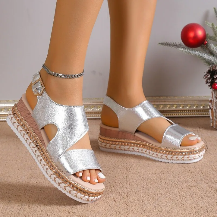 Dahlia | Ankle Strap Platform Sandals with Buckle