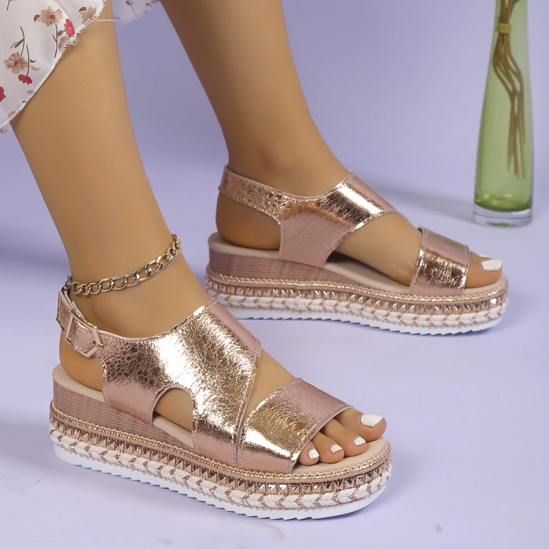 Dahlia | Ankle Strap Platform Sandals with Buckle