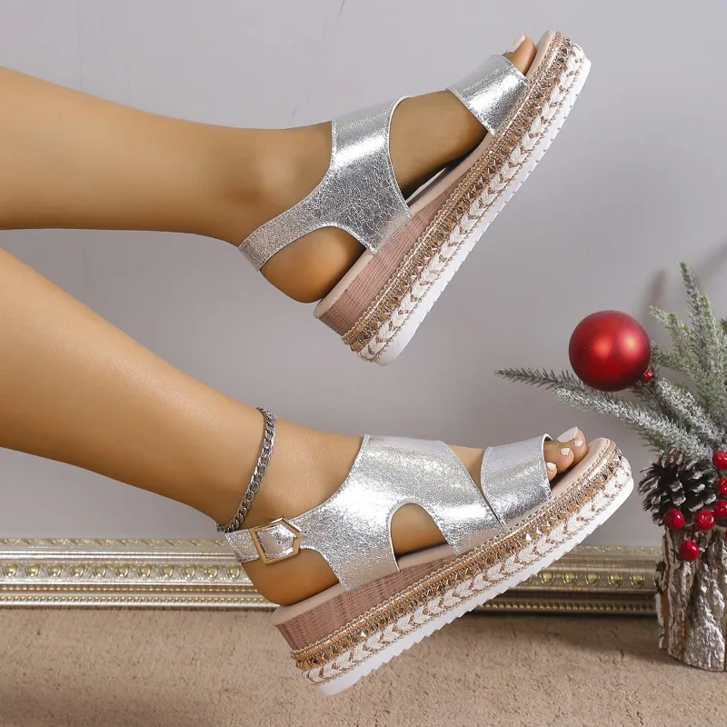 Dahlia | Ankle Strap Platform Sandals with Buckle