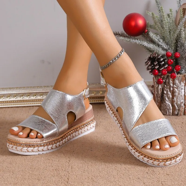 Dahlia | Ankle Strap Platform Sandals with Buckle