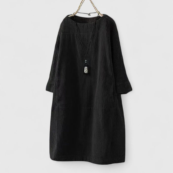 Cosima-Rose | Corduroy Midi Dress with Pockets
