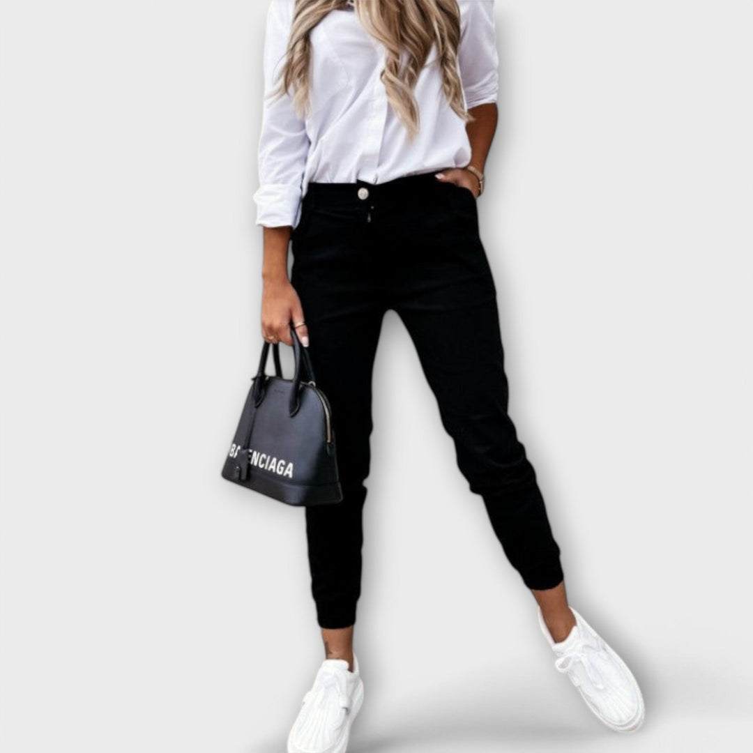 Larkin | Slim Fit Chino Pants with Cuffed Hem