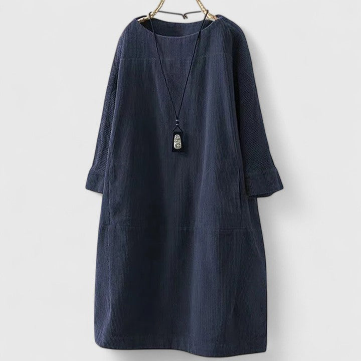 Cosima-Rose | Corduroy Midi Dress with Pockets