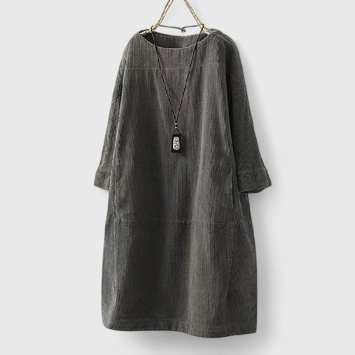 Cosima-Rose | Corduroy Midi Dress with Pockets