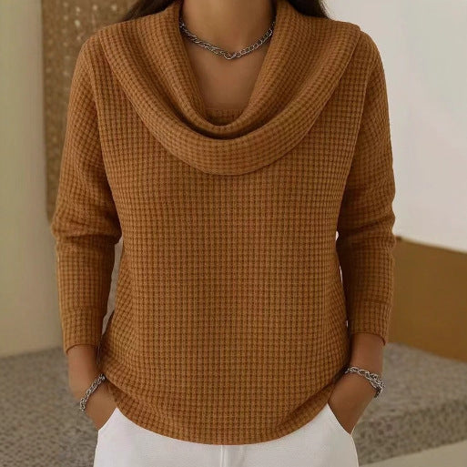 Jessie | Cowl Neck Waffle Knit Sweater