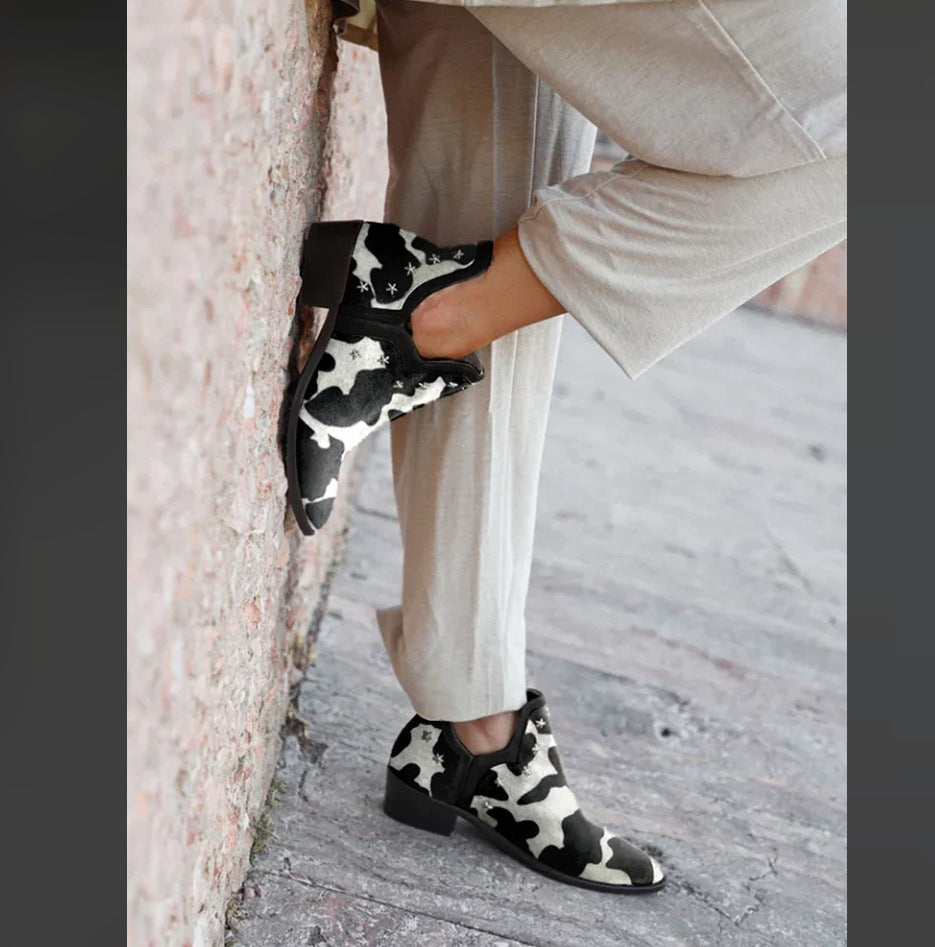 Meghan | Studded Western Ankle Boots with Block Heel