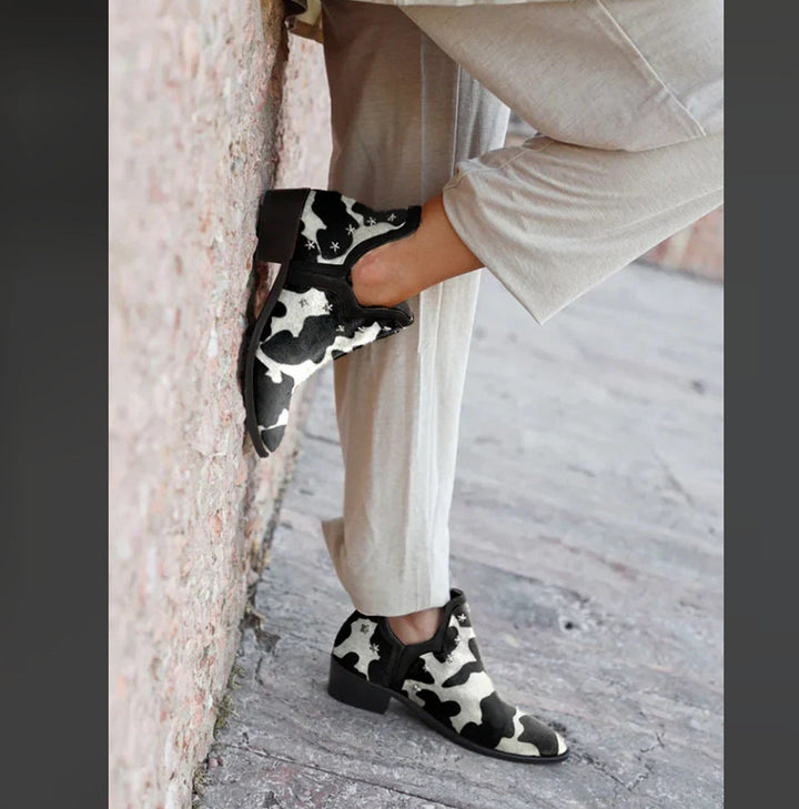 Meghan | Studded Western Ankle Boots with Block Heel