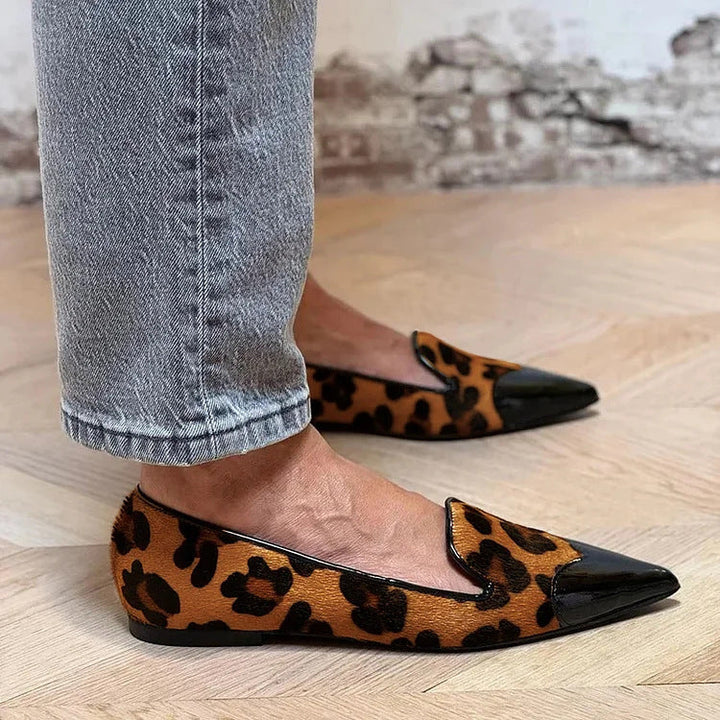 Annemarie | Leopard Print Pointed-Toe Flats