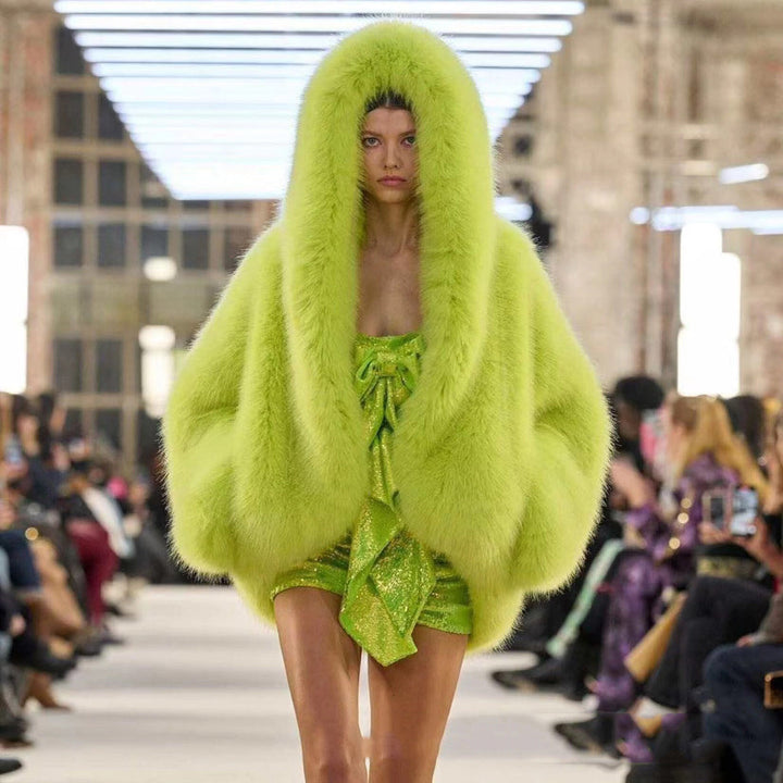 Anais | Hooded Faux Fur Coat with Oversized Hood