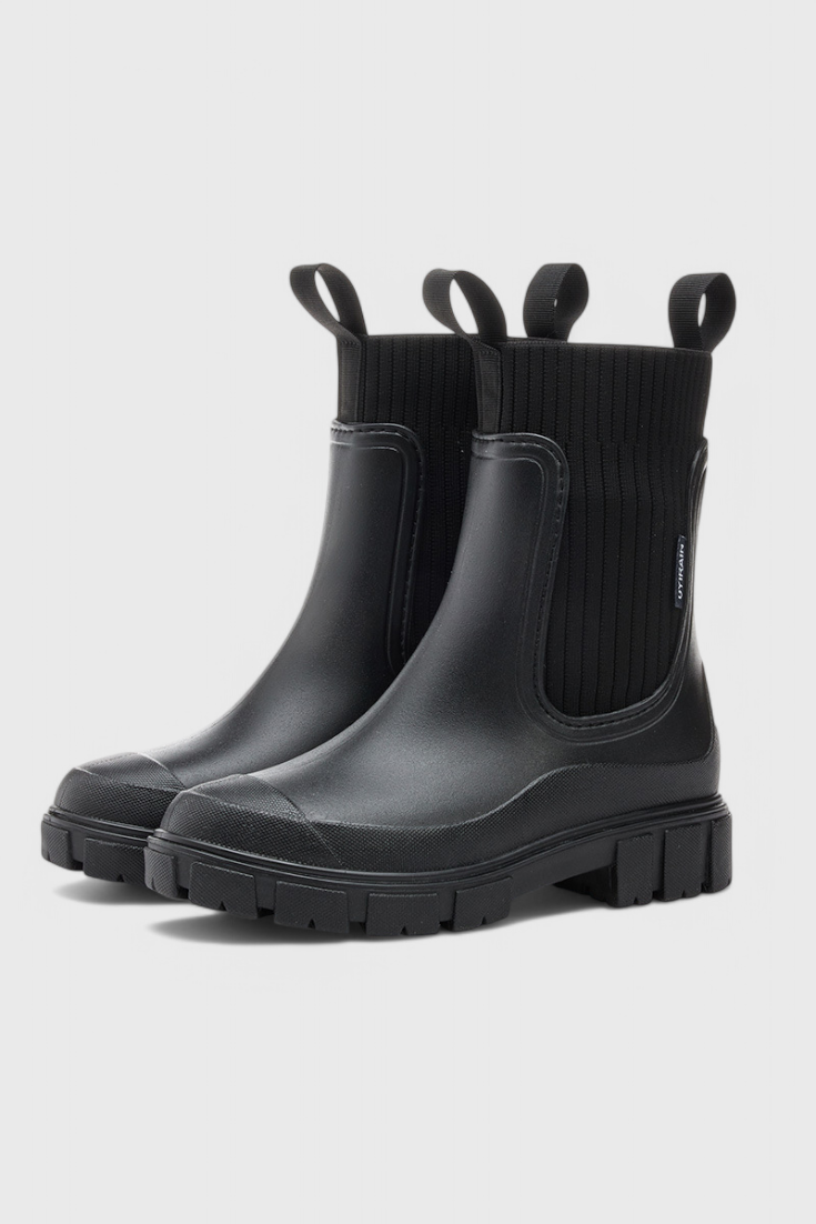 Kornelia | Lug Sole Chelsea Boots with Elastic Panel