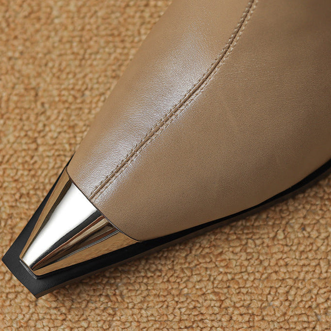 Marjolein | Casual Pointed Toe Block Heel Ankle Boots
