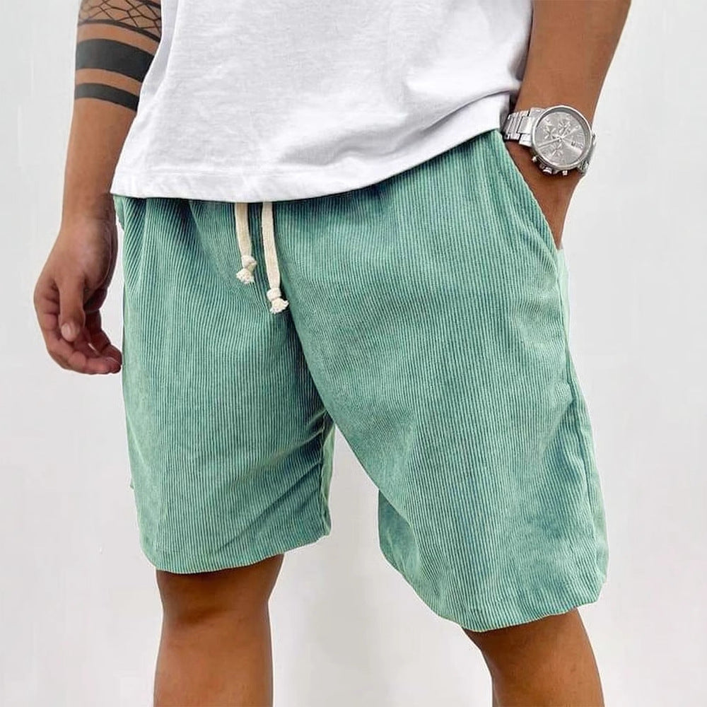 Brady | Striped Drawstring Knee Shorts