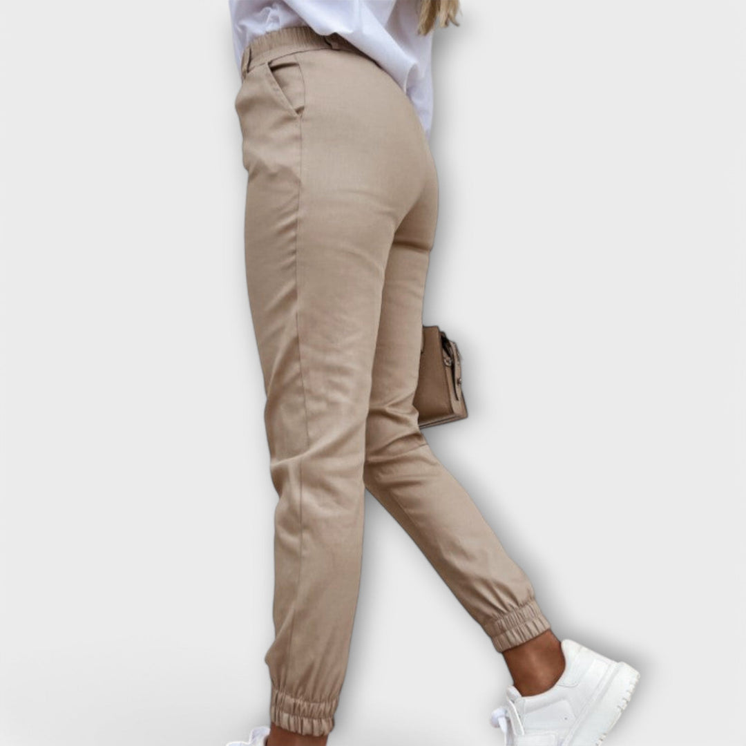 Larkin | Slim Fit Chino Pants with Cuffed Hem