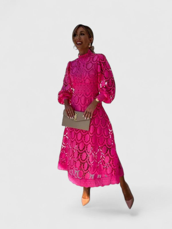 Theodosia | Lace Maxi Dress with High Neck
