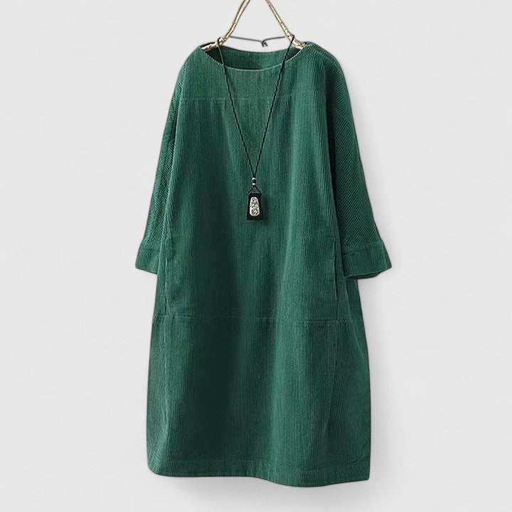Cosima-Rose | Corduroy Midi Dress with Pockets