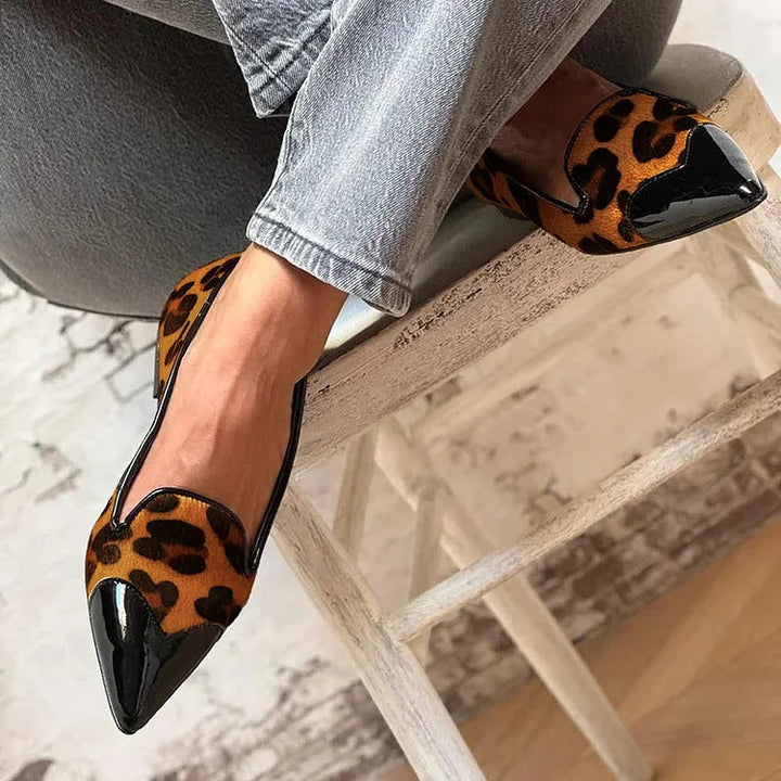 Annemarie | Leopard Print Pointed-Toe Flats