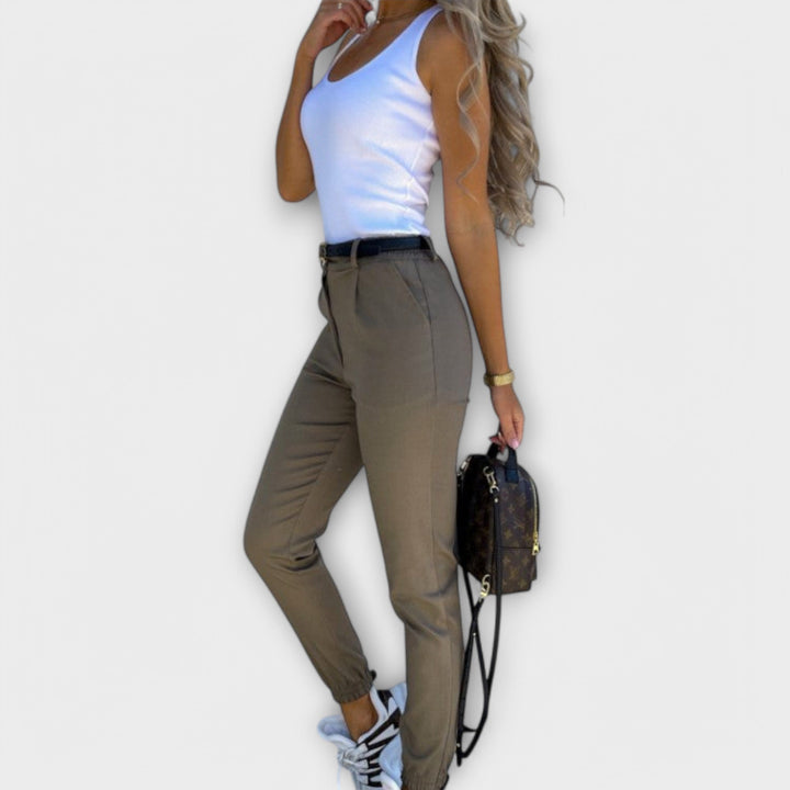 Larkin | Slim Fit Chino Pants with Cuffed Hem