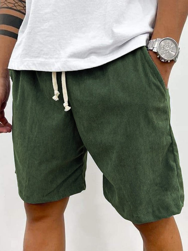 Brady | Striped Drawstring Knee Shorts
