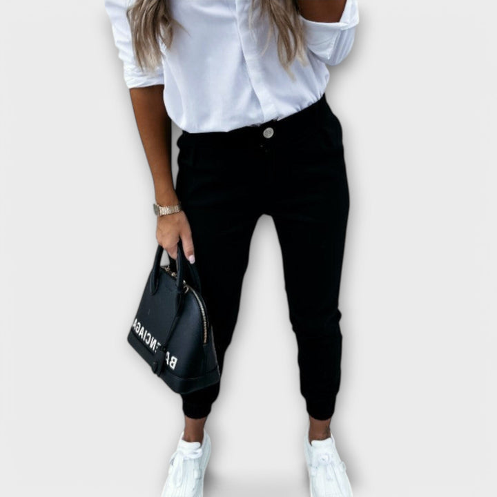 Larkin | Slim Fit Chino Pants with Cuffed Hem