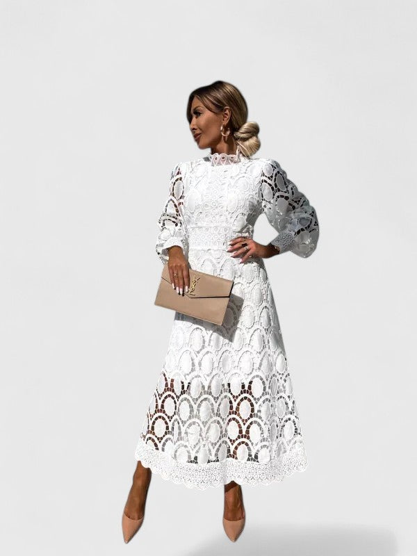 Theodosia | Lace Maxi Dress with High Neck