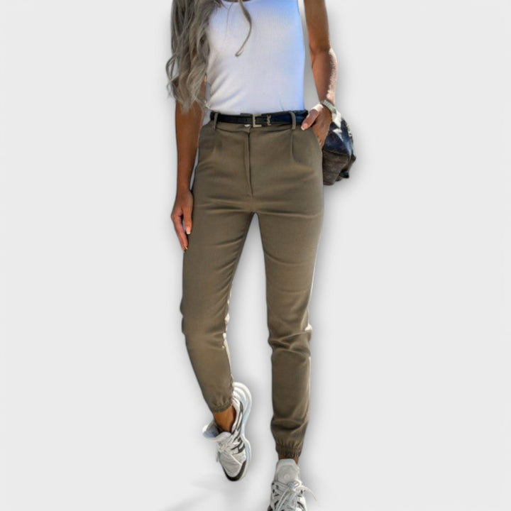 Larkin | Slim Fit Chino Pants with Cuffed Hem