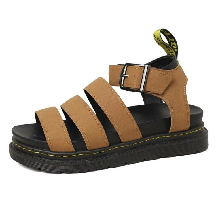 Tova | Triple-Strap Platform Sandals with Buckle