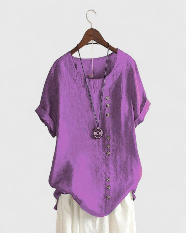 Gladys | Short Sleeve Button Blouse