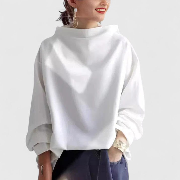 Evie | Relaxed Fit Cowl Neck Top with Long Sleeves