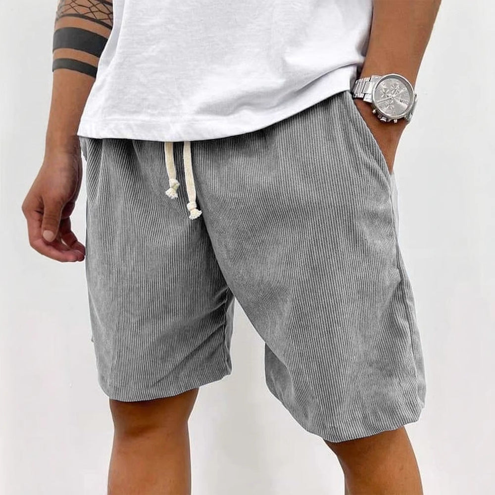 Brady | Striped Drawstring Knee Shorts