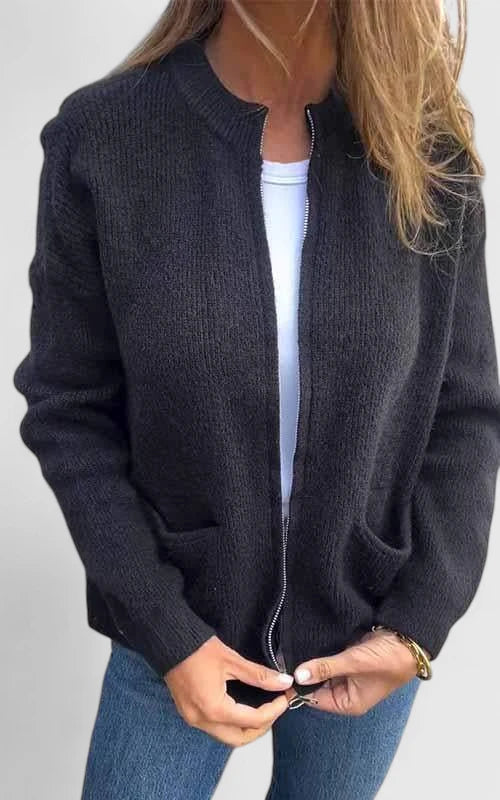 Jemima | Knit Bomber Jacket with Pockets