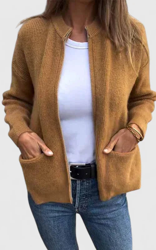 Jemima | Knit Bomber Jacket with Pockets