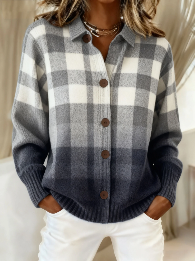 Rosalind | Checked Knit Blouse
