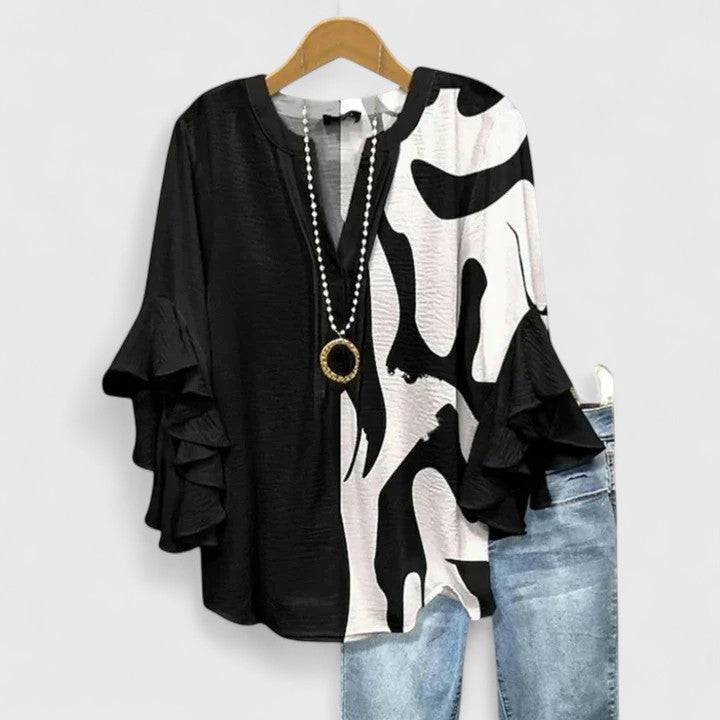 Ava | Floral Print Ruffled Blouse