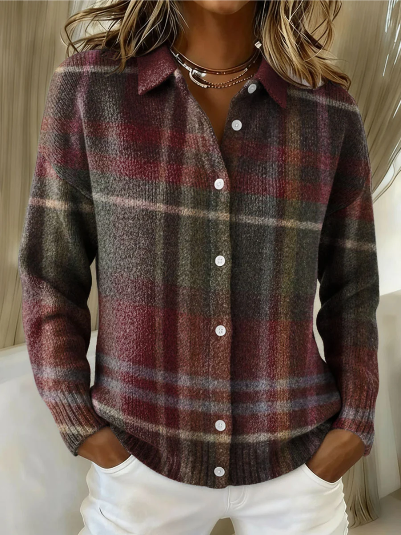 Irina | Checked Knit Blouse