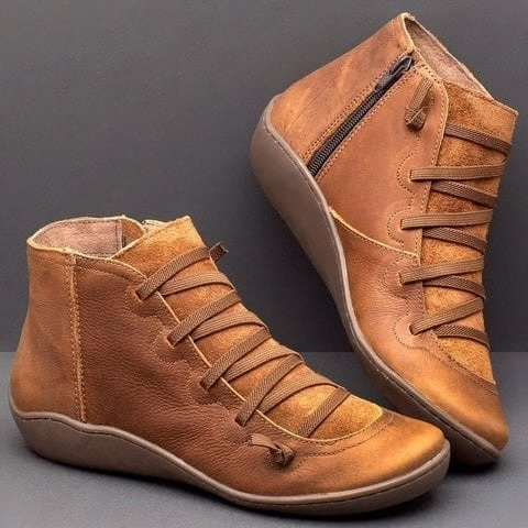 Camila | Lace-Up Ankle Boots Zipper