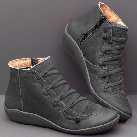 Camila | Lace-Up Ankle Boots Zipper